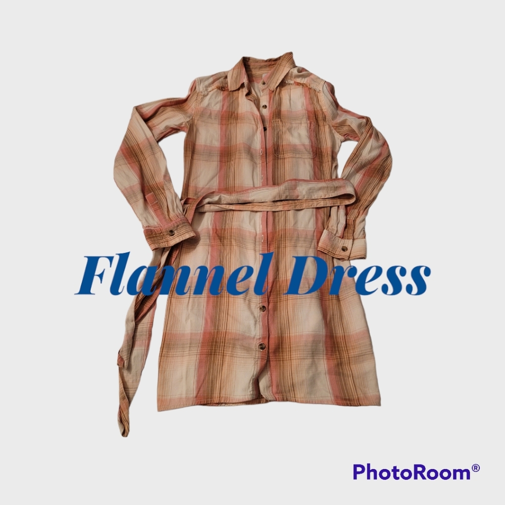 Worn 1x Flannel Dress with belt